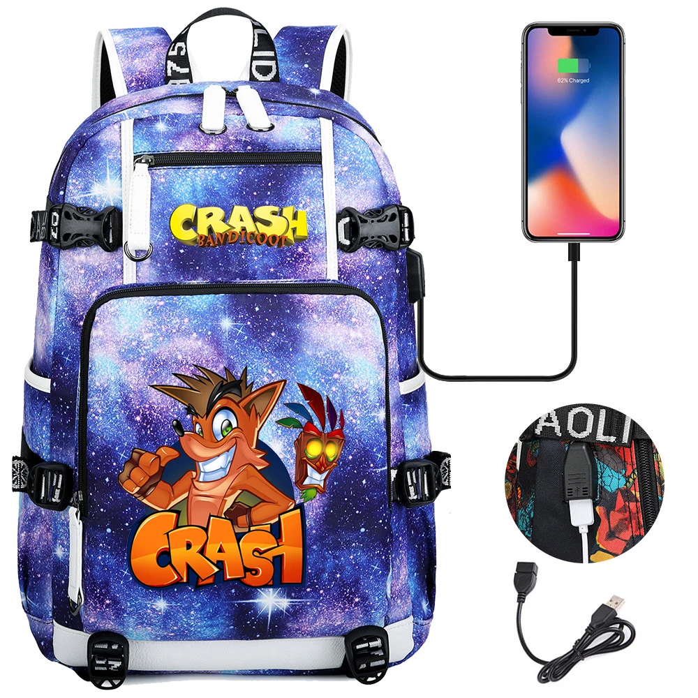 ABYstyle Crash Bandicoot Official Backpack - Blue & Black Gaming Laptop Backpack
