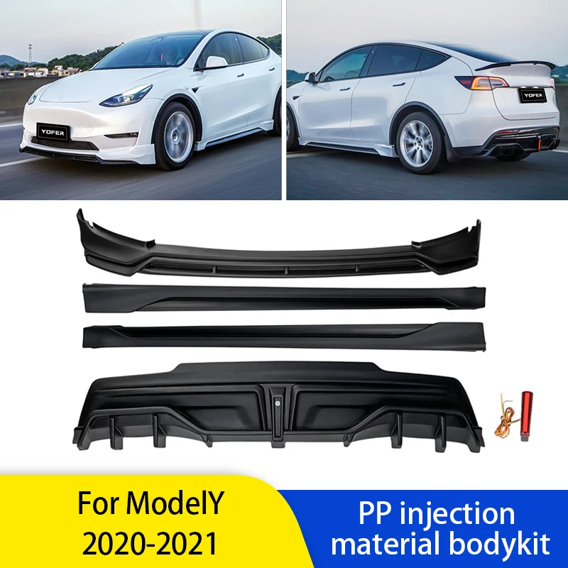 Yofer For Tesla Model Y Front Bumper lip Rear Bumper Diffuser Lip