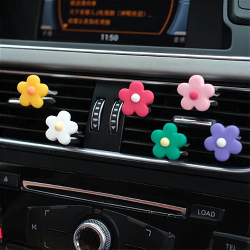 Air Freshener Car Interior Air Outlet Little Flower Cartoon Duck Solid Fragrance Diffuser Car Styling Decoration Accessories