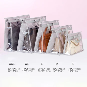 

5PCS Transparent Handbags Organizer PVC Toiletry Storage Bag With Zipper And Handle Anti Dust Waterproof For Travel Women