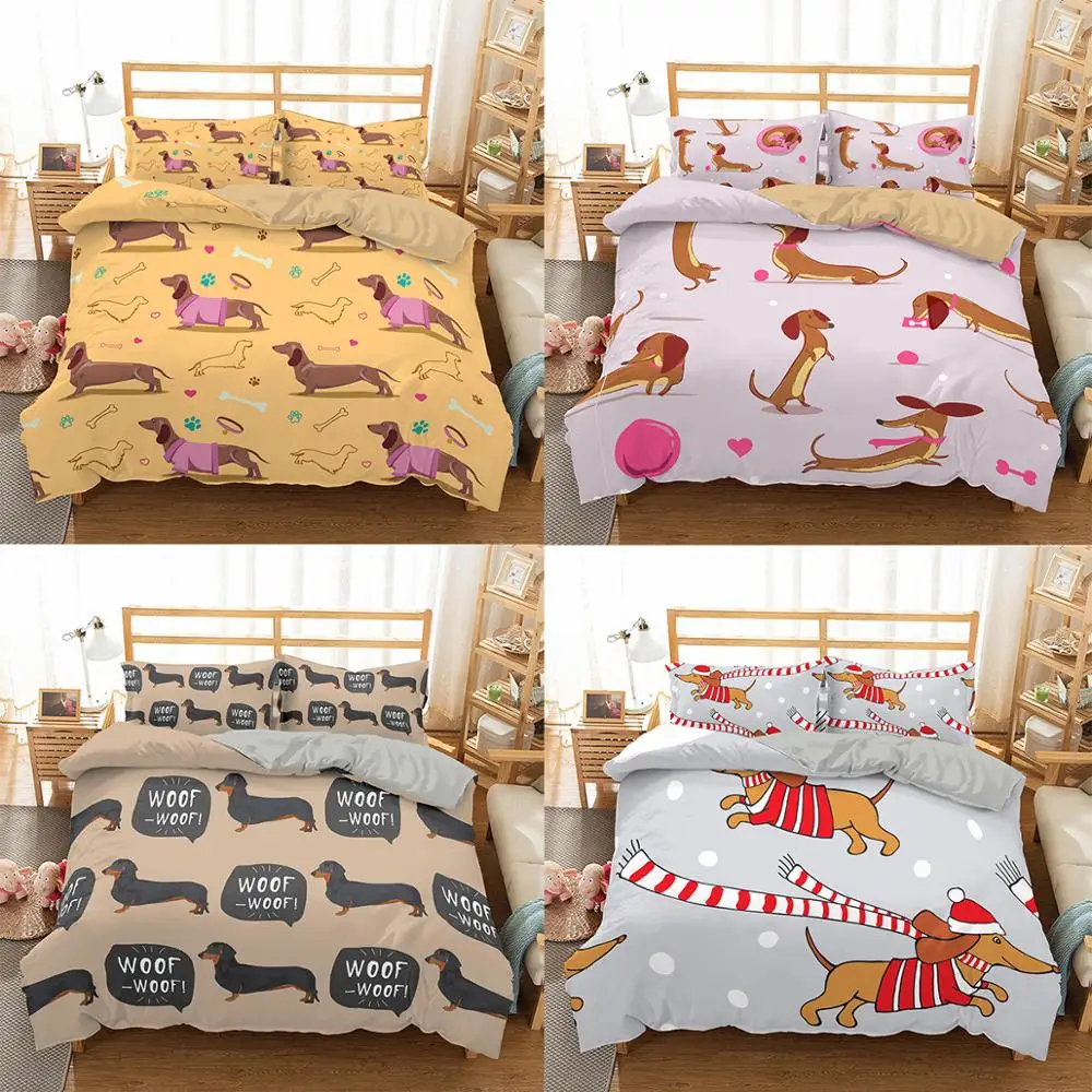 Boniu Cute Dachshund Sausage Bedding 
