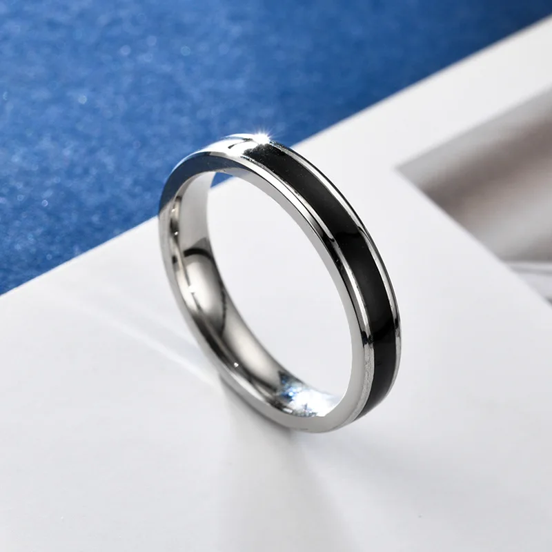 Stainless Steel Couple Wedding Rings Anniversary Gift