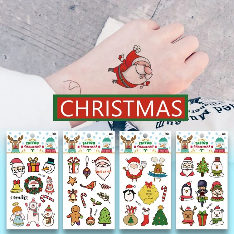 Taoup 1 шт. бумажные рождественские наклейки веселые рождественские украшения Санат Клаус Navidad Рождественские Татуировки Рождественский стикер новогодние подарки