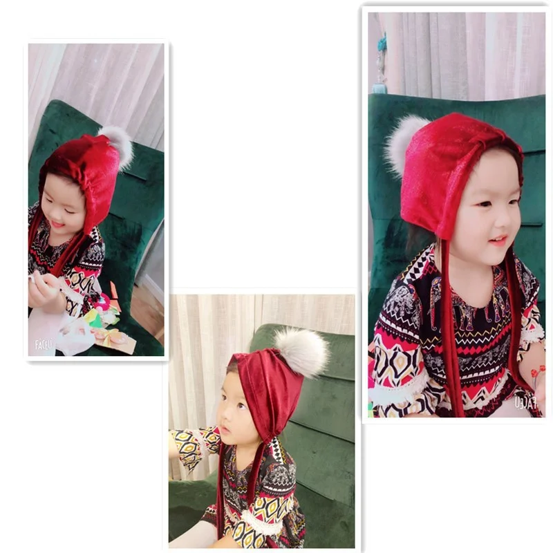 Winter Candy Color Hat Newborn Baby Girls Boys Gold Velvet Hair Ball Cap Children\'s Accessories Baby\'s Accessories 0-5Y Winter Candy Color Hat Newborn Baby Girls Boys Gold Velvet Hair Ball Cap Children\'s Accessories Baby\'s Accessories 0-5Y