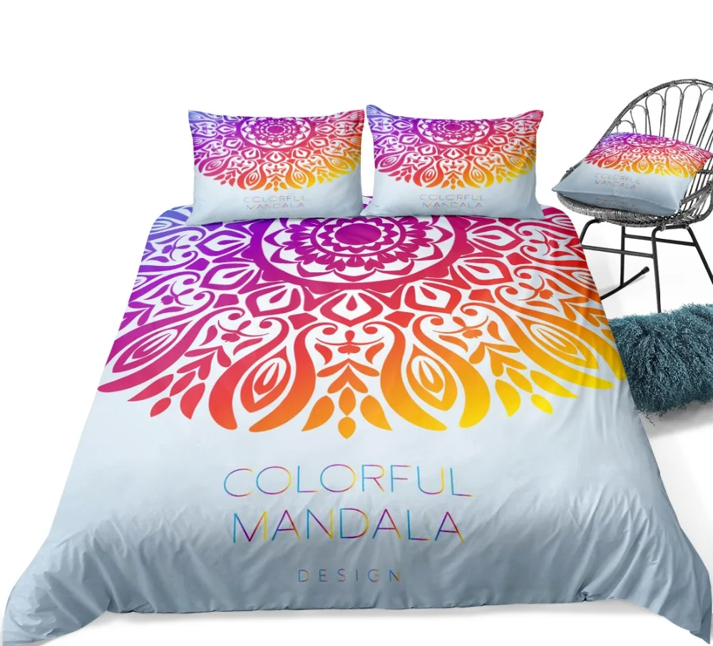 conjunto boho mandala roupa cama flor mandala