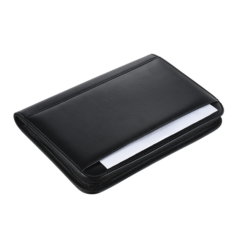 Padfolio из искусственной кожи A5 Портативный Бизнес Портфель папка с калькулятором для деловых людей или интервью