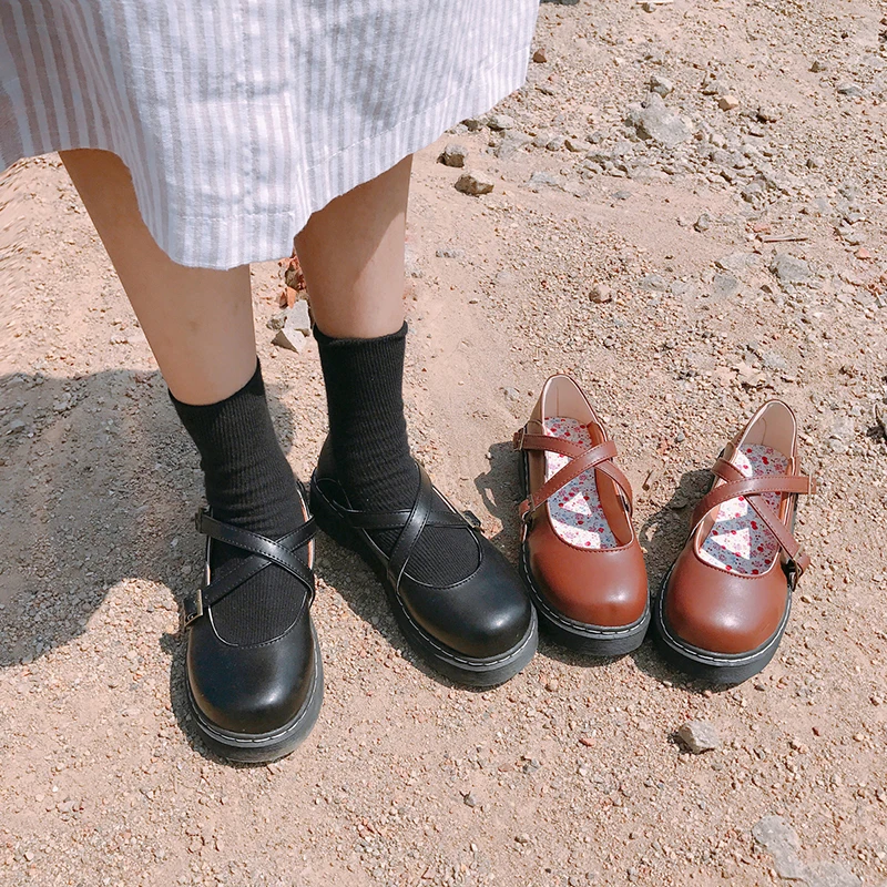 

Mori girl doll shoes Japanese shallow mouth round head flat singe shoes comfortable student casual shoes simple wild women shoes