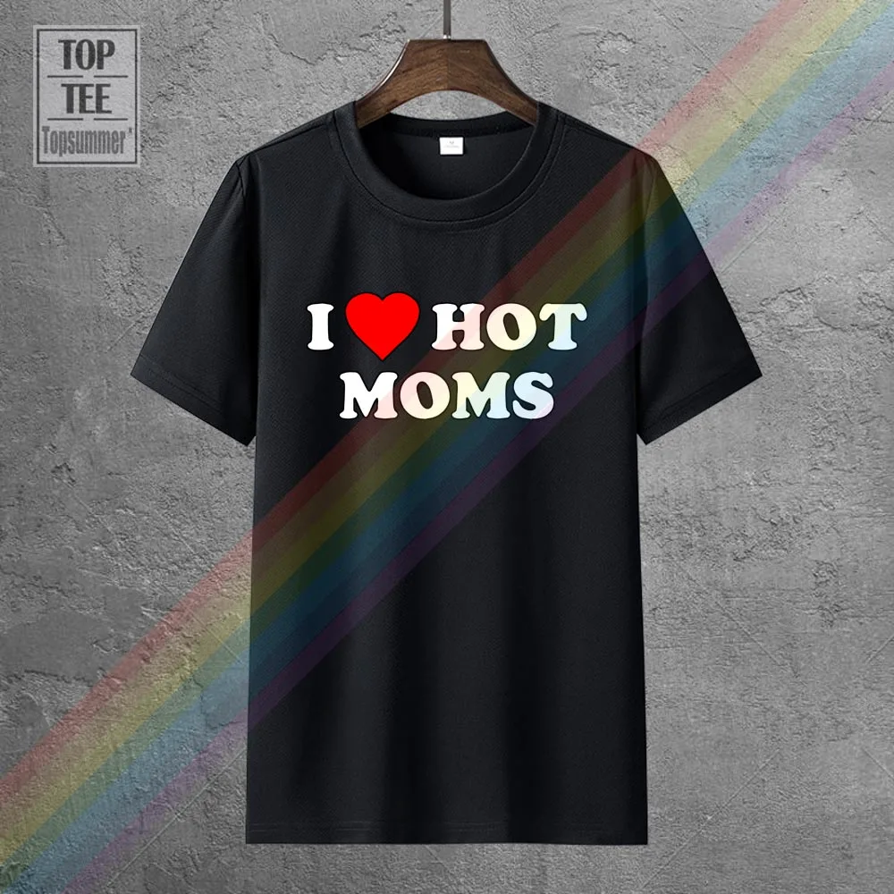 Женская футболка в стиле Харадзюку с надписью I Love Hot Mommy | Мужская одежда