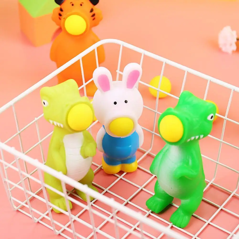 Spit Ball Cannonball Animals And Bouncing Squeeze Stress Relieve Amused