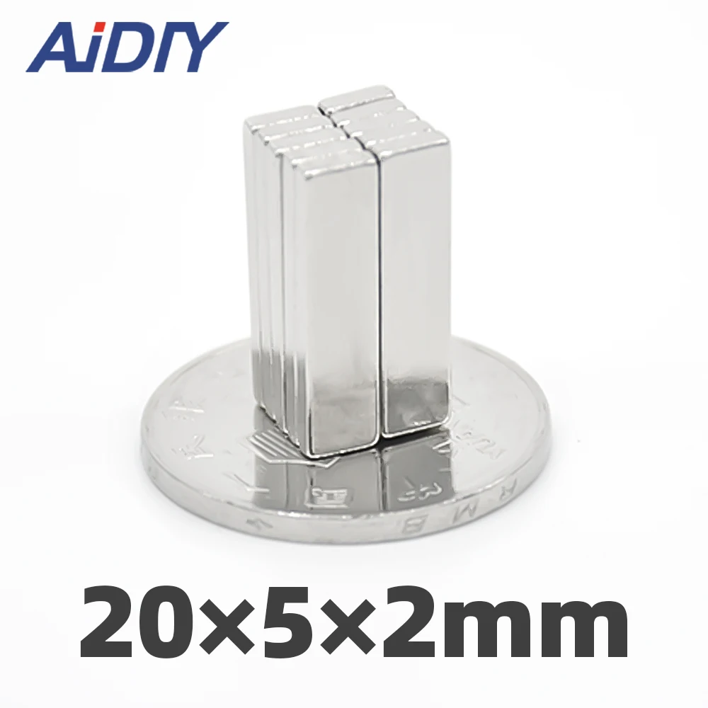 

AI DIY 10/20/50 Pcs 20mm x 5mm x 2mm N35 Neodymium Magnets Cuboid Block Super Strong Power Magnets Rectangular20 * 5 * 2mm