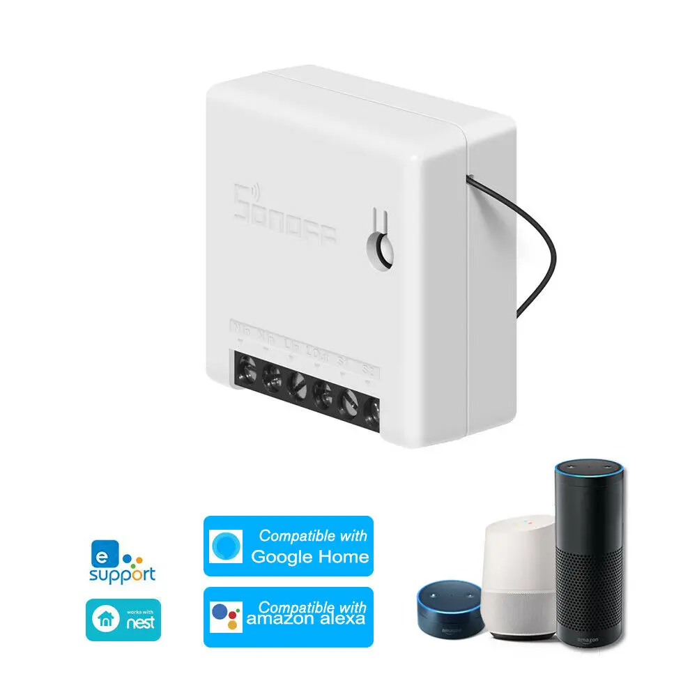 SONOFF мини Wifi умный переключатель модуль 110-240 в контрольный Лер светильник с таймером переключатель голосового управления работа с Amazon Alexa Google Home - Комплект: 1 pc