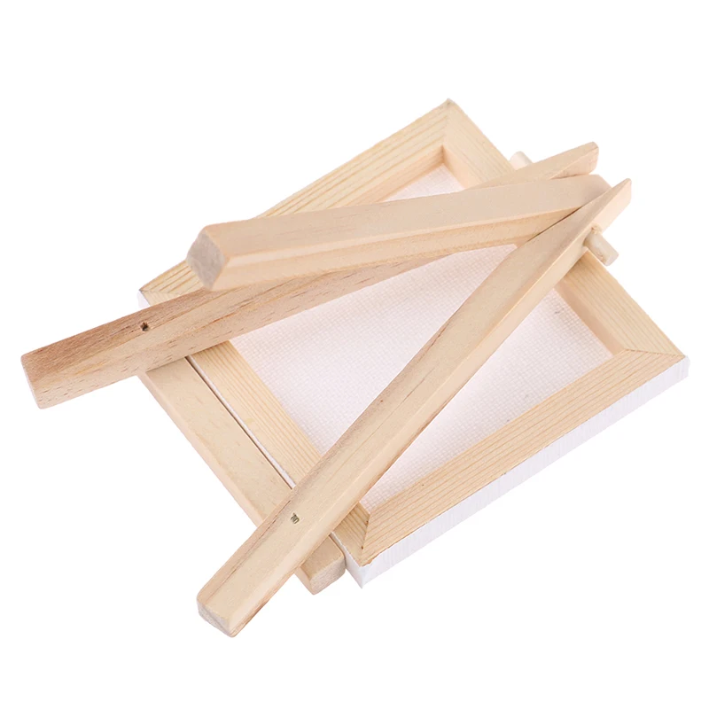 2 Sets Mini Canvas Panel Wooden Easel Sketch Pad Settings For