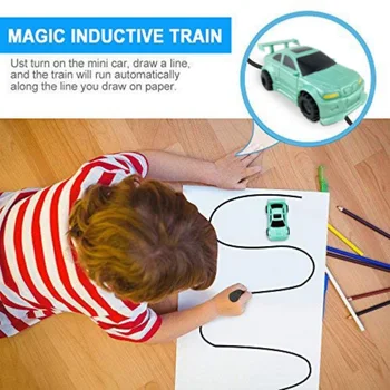 

YoCosii Mini Toy Vehicle Model Induction Follow Black Line Car, Magic Inductive Truck Toy Educative, Imaginative, Learning & Fun