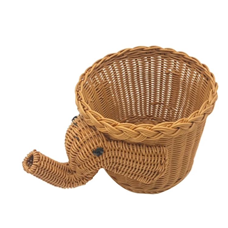 Handmade Bamboo Elephant Wicker Picnic Basket Food Bread Camping Picnic Basket Bamboo Fruit Storage Basket 3