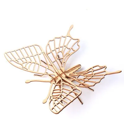 butterfly Детская игрушка Монтессори 3D головоломка DIY мозаика доска деревянная головоломка насекомое Животное ручной работы обучающая игрушка для сборки подарок для детей - Цвет: butterfly