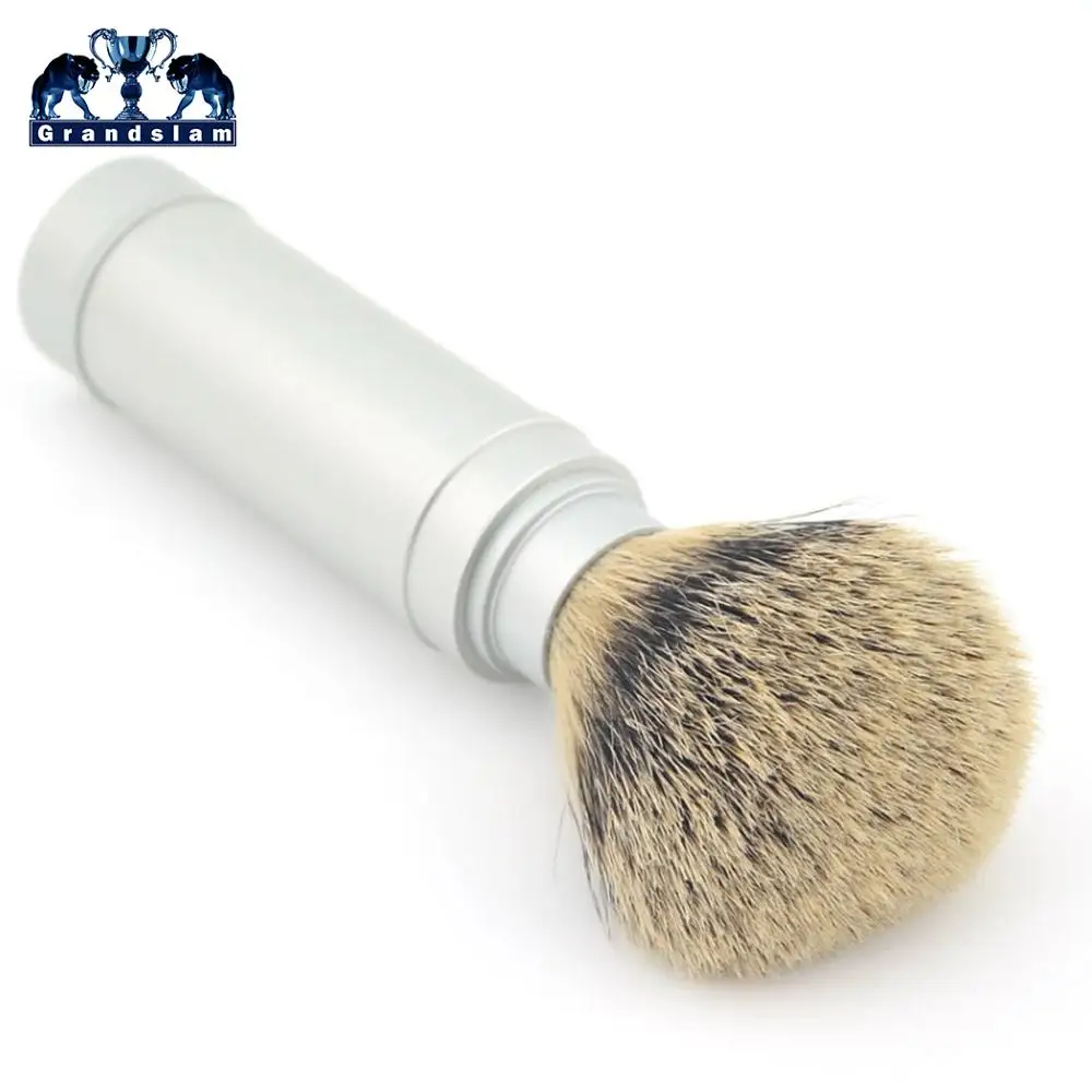 Мужская дорожная Щетка для бритья Silvertip, Заказная профессиональная щетка для чистки бороды, легкий чехол с алюминиевой трубкой и ручкой