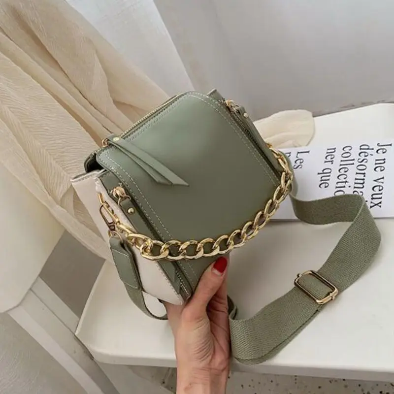 

Mini Designer PU Leather Bucket Bags For Women 2019 Ladies Solid Color Chain Shoulder Messenger Bag Female Travel Handbag X674