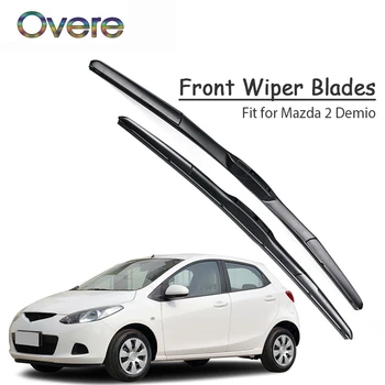 

Overe 1Set Rubber Car Front Wiper Blade Kit For Mazda 2 Demio DY DE DJ 2017 2016-2002 Windscreen Original Wiper Accessories