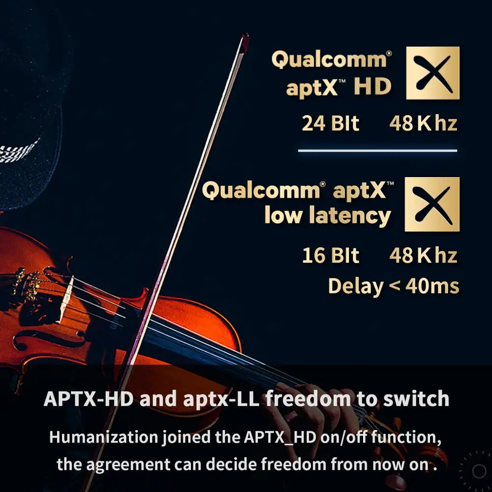  MR265 Bluetooth 5.0 HD Audio ricevitore trasmettitore aptX LL/HD 2-In-1 Ricevitore Audio Adattatore