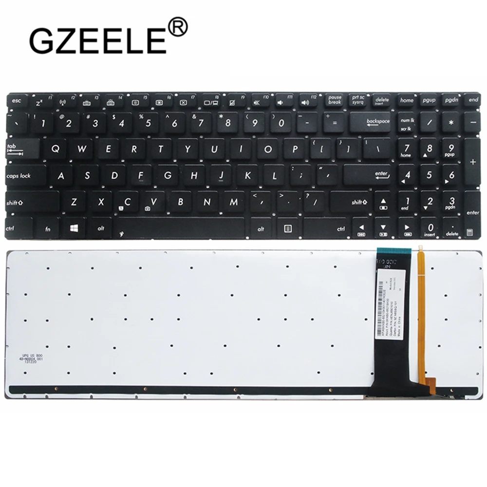 GZEELE Клавиатура для ноутбука ASUS N56 N56V U500VZ N76 R500V R505 N550 N750 Q550 с подсветкой клавиатуры