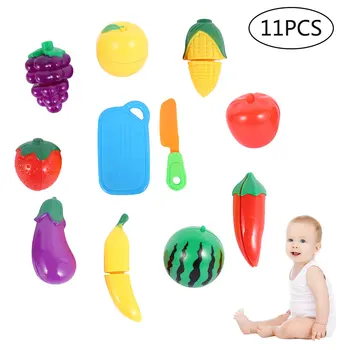 

Hot seling Pretend Play Plastic Food Toy Cutting Fruit Vegetable Food Pretend Play Children Play House Toy