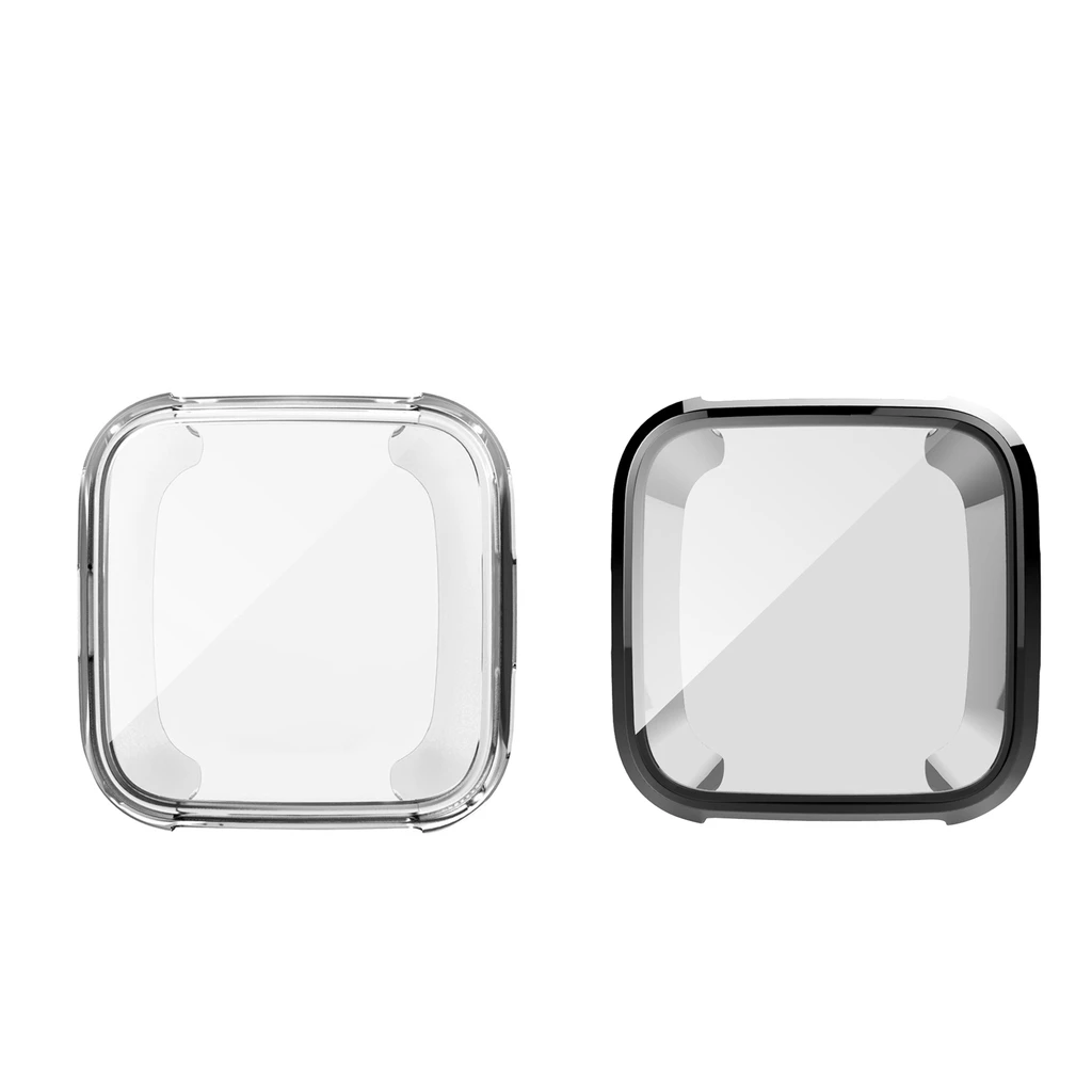 2 Pieces Protector Case Screen Protector 40mm Overall Protective Case TPU Ultra-Thin Watch Cover for Fitbit Versa Smart Watch