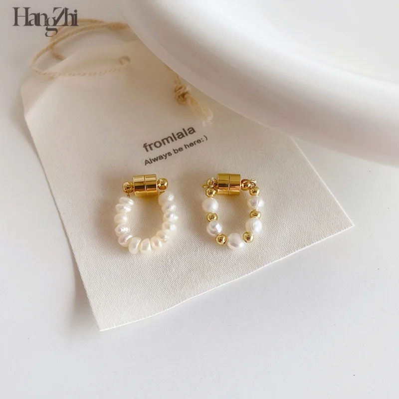 Hangzhi японская и корейская мода простая жемчужная магнитная пряжка без пирсинга