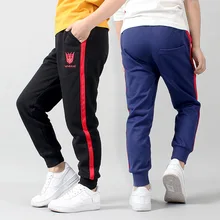 Детская одежда; детские брюки; Новинка года; сезон весна-осень; брюки в Корейском стиле; повседневные трикотажные хлопковые брюки для больших мальчиков