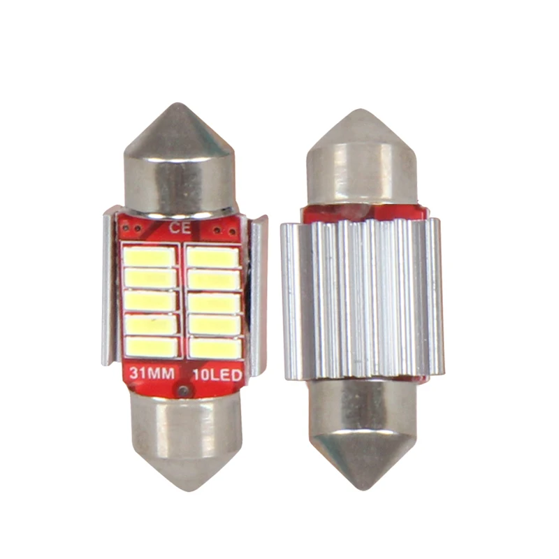 Светодиодная автомобильная лампа высокой мощности T10 31 36 39 41 мм 10SMD 4014 festoon canbus DC 12v