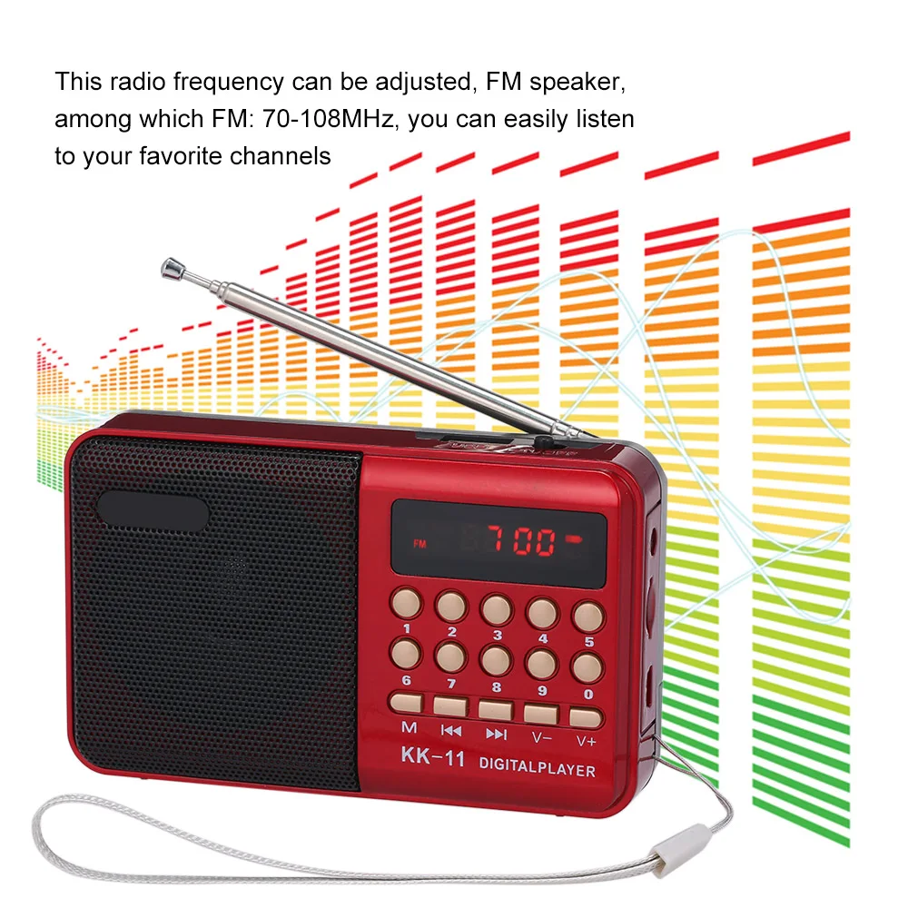 Портативные колонки мини FM радио MP3 плеер TF карта U диск воспроизведение колонки 3,5 мм наушники карман MP3 музыкальный плеер открытый