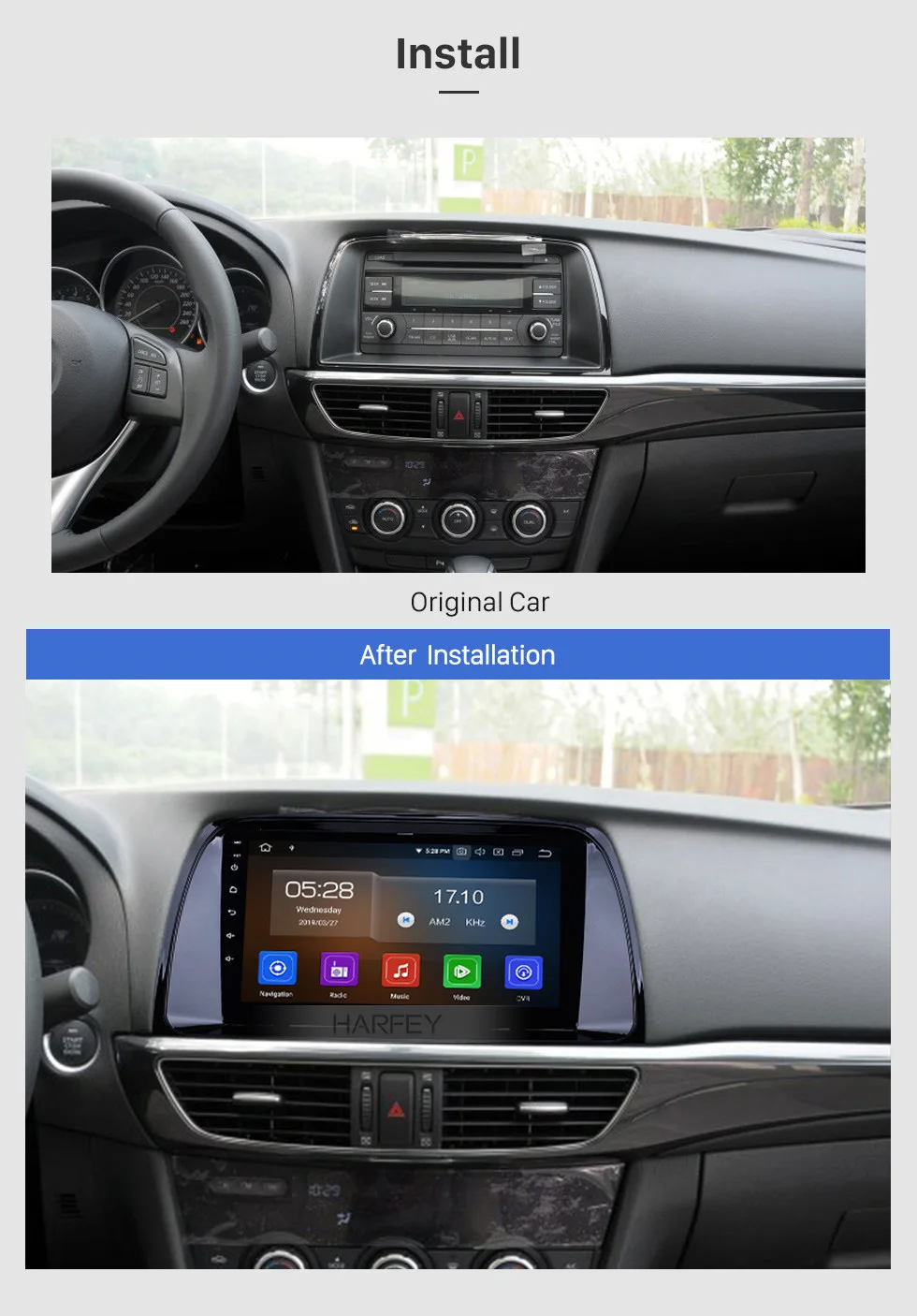 Perfect Seicane 1DIN Android 9.0 Car Radio For 2012 2013 2014 2015 Mazda CX-5 9 Inch Bluetooth 4G GPS Navigation Multimedia Player 1