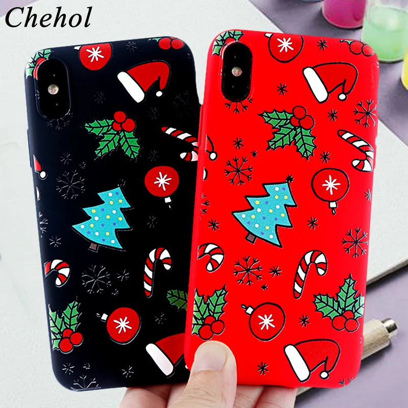 Luxury Christmas Mobile Phone Case for IPhone X XS MAX XR 8 7 6s Plus Cases Soft Silicone TPU Fitted Back Covers Accessories |