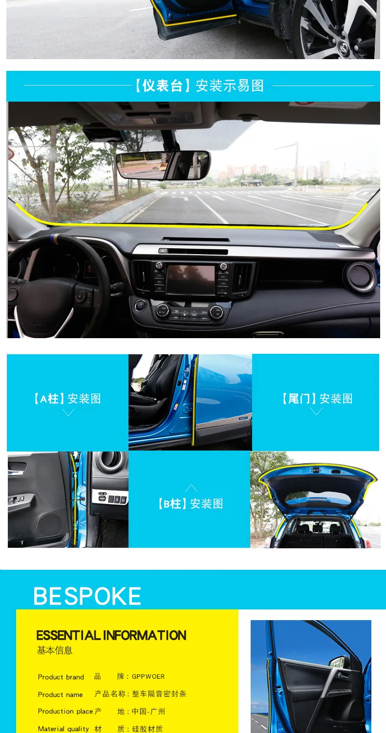 BeingWins автомобильный Стайлинг для Toyota RAV4 2013- дверь Модифицированная Звуконепроницаемая уплотнительная полоса