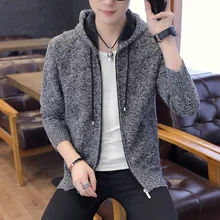 Осень зима свитер кардиган мужской бренд Повседневный тонкий свитер мужской теплый толстый свитер с воротником под горло куртки для подростков KK3139