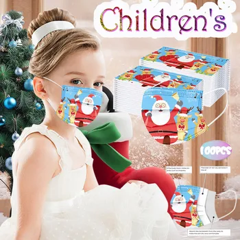 

20/30/100pcs Disposable Children's Christmas Printed Disposable Protective Mouth Large Stock Send Fast Dropshipping
