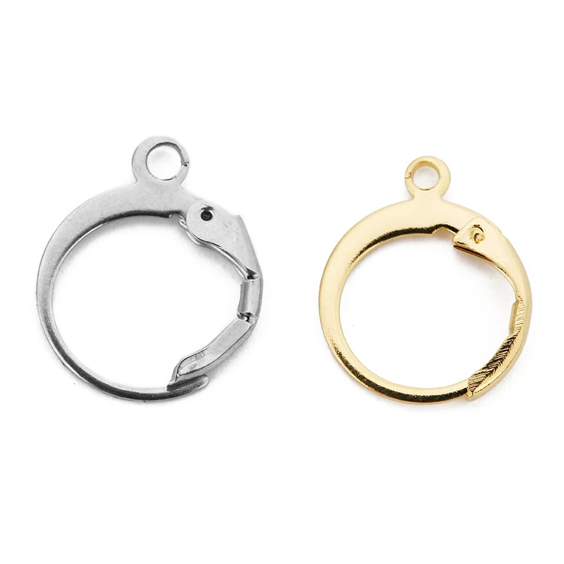 

20pcs Gold Rhodium 12*14.5mm Stainless Steel Earring Hook Clasps French Earrings Clip Hooks Wire for Earrings Jewelry Making
