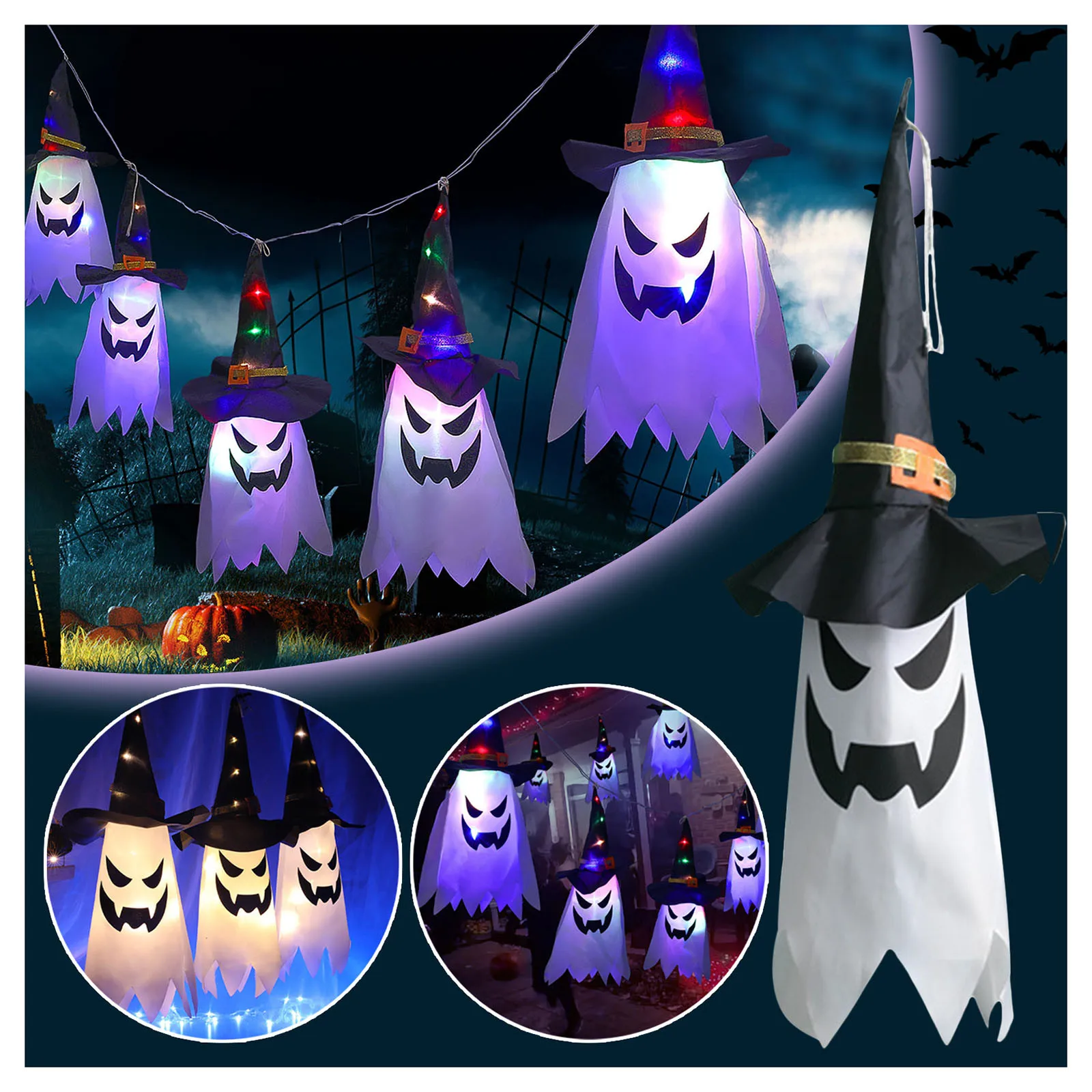 Хэллоуин призрак светильник волшебник шляпа занавессветильник светлый свет