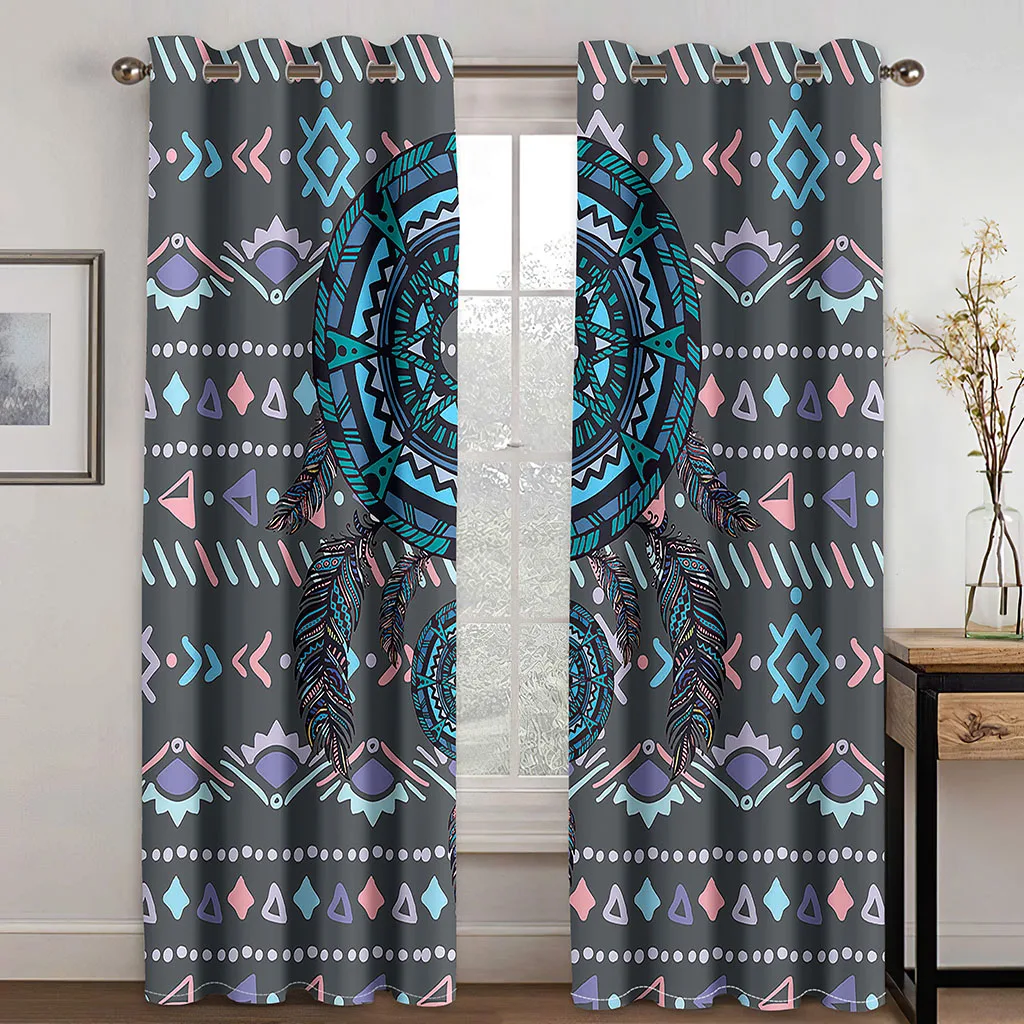 

Bedroom Boho Blackout Curtain Dream Catcher Thermal Insulated Window Curtains for Bedroom Living Room Drapes Decor カーテン Cortinas