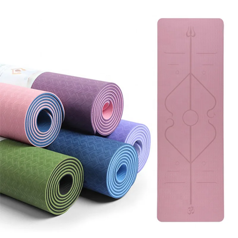 1830*610*8mm Thick Adult Yoga Mat with Position TPE Double Layer Non Slip Mats Large For Beginner Fitness Gymnastics Pilate | Спорт и