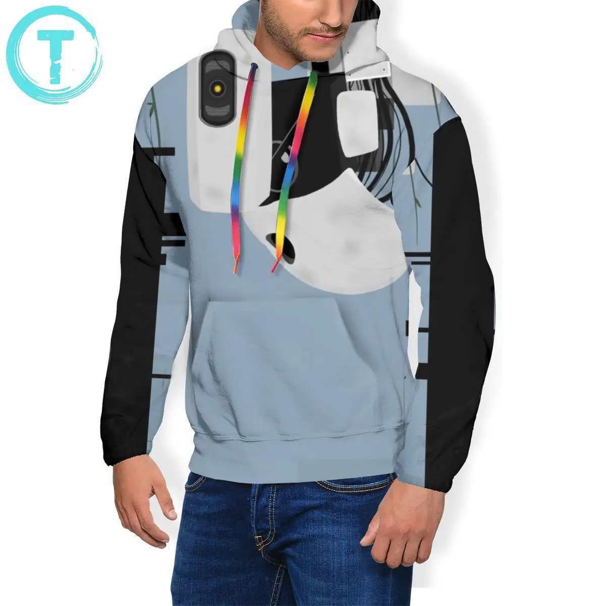Portal 2 Hoodie Rebootexe Hoodies Oversized Loose Pullover Long Sleeve Polyester Warm Casual | Мужская одежда