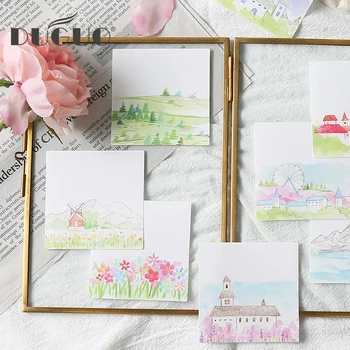 

DUGUO Cute Stationery Note Paper Four Seasons Manor Fresh Girl Note Paper Learning Office Hand Book Border Priming Material