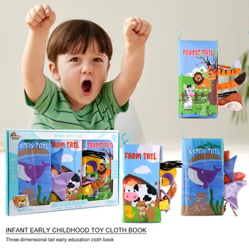 

Hot Sale Baby Cloth Book Fun Interactive Toys 3D Early EducationCloth Book Perfect Gift For Babies Infant Toddler