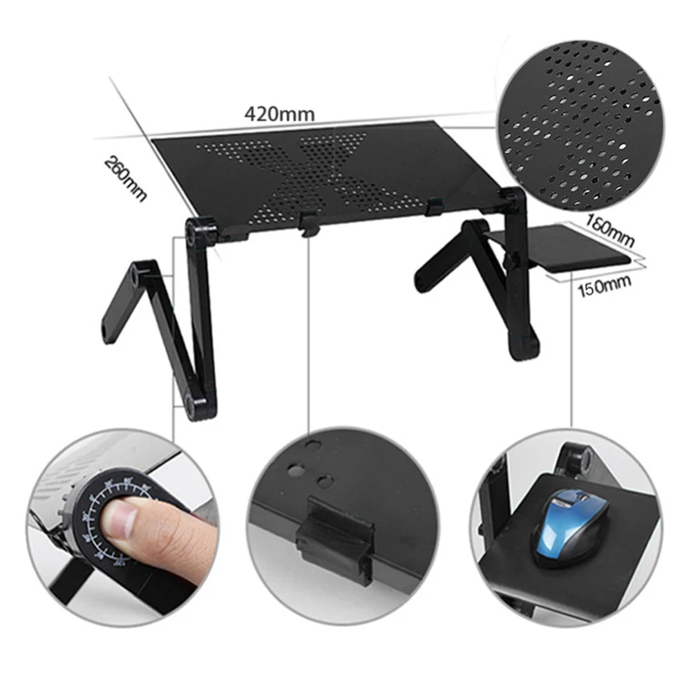 

Adjustable Computer Desk Table Folding Laptop Notebook Stand Bed Tray Aluminum Alloy Portable Anti-Skid Table Office Furniture