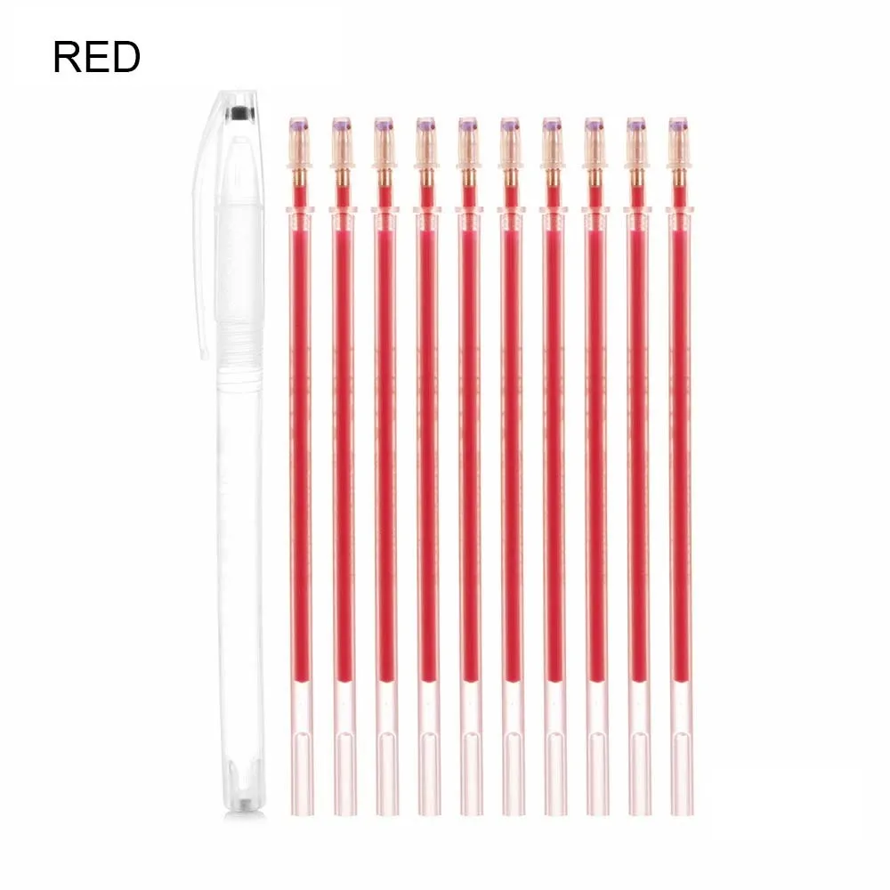 1set High Temperature Disappearing Pen Markers Pencil Clothing Color Erasing Refill Purpose DIY Craft Sewing Accessories 