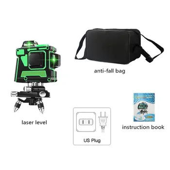 

Laser Level 12 Lines 3D Self-Leveling 360 Horizontal And Vertical Cross Super Powerful Green Laser Beam Line