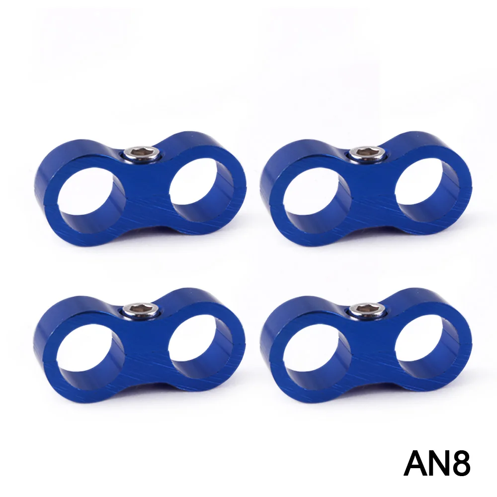 RASTP-4Pcs AN8 шланг для подачи масла и воды разделительный зажим Алюминиевый шланг Сепаратор Зажим RS-HR013-4pcs-AN8 - Цвет: blue