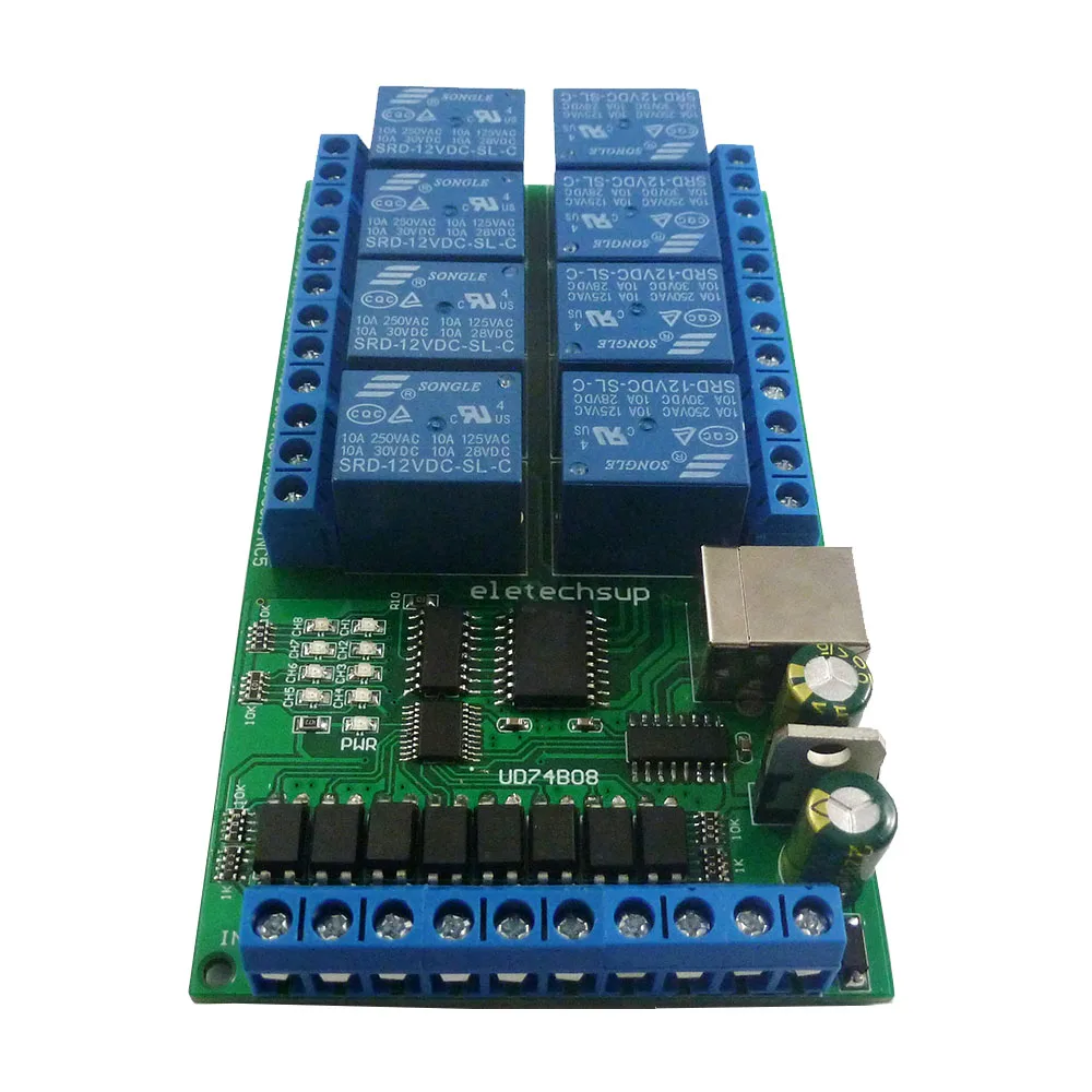 DC 6-24V Scheda PLC relè AT RS232 (TTL) Modulo di controllo RTU Scheda interruttori relè UART Supporto PLC per Modbus