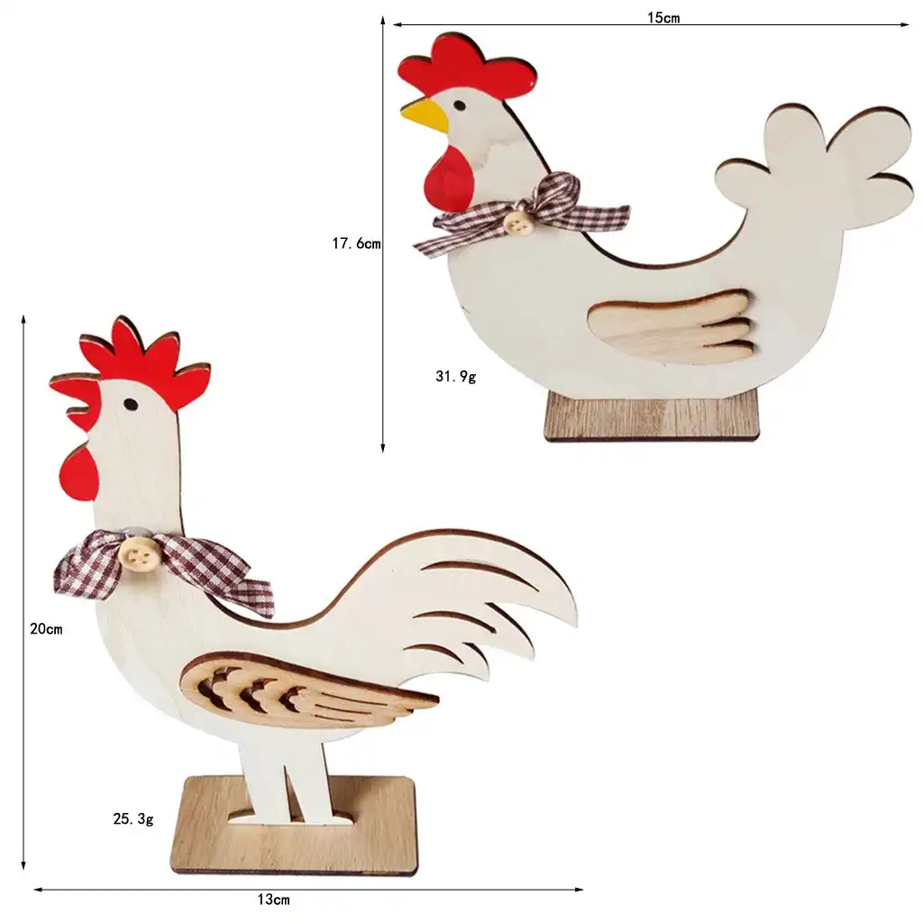 Dia da páscoa decorações de madeira galo galinha formas ornamentos artesanato presentes