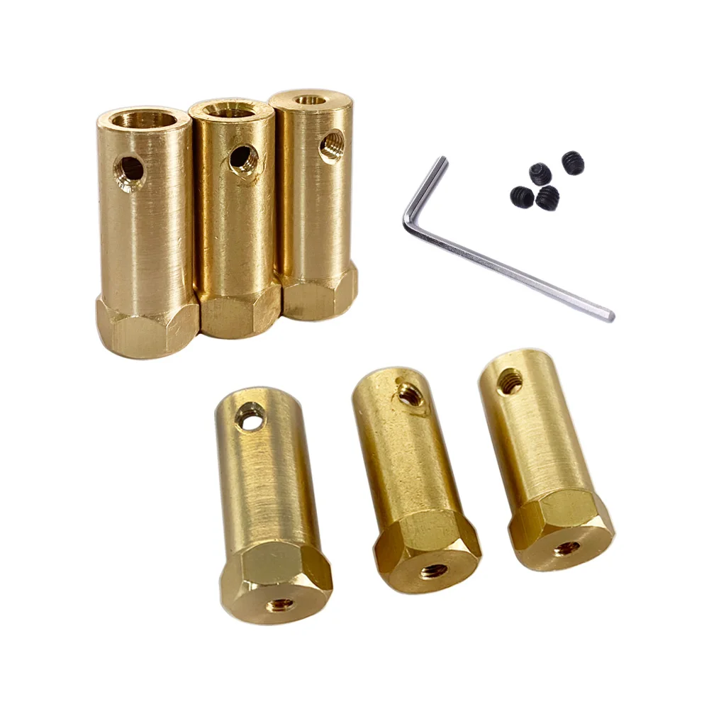 

1pc Hexagonal Brass Coupling length 30mm Hex Connector Robot Accessories Shaft 3mm 4mm 5mm 6mm 7mm 8mmYellow Copper Screw Wheel