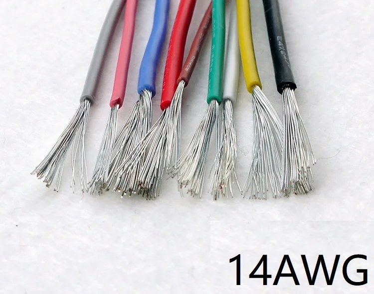 1M UL3239 Flexible Silicone Wire 14AWG Insulated Tinned Copper Electrical Cable Silica Gel Soft Heatproof DIY Core Test Line 3KV |
